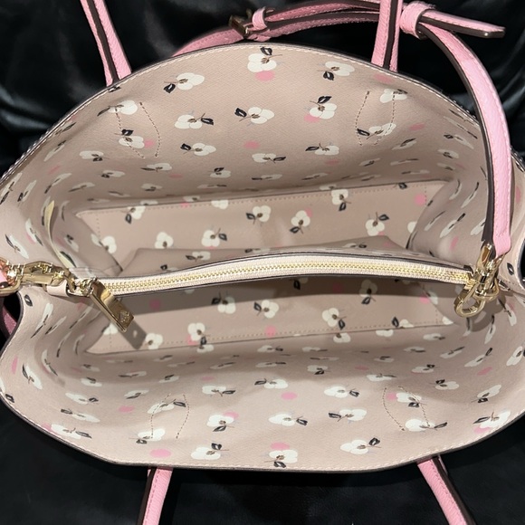 🔥🔥🔥Kate Spade Eva Breeze Pink Leather Medium Satchel Handbag - Picture 10 of 11